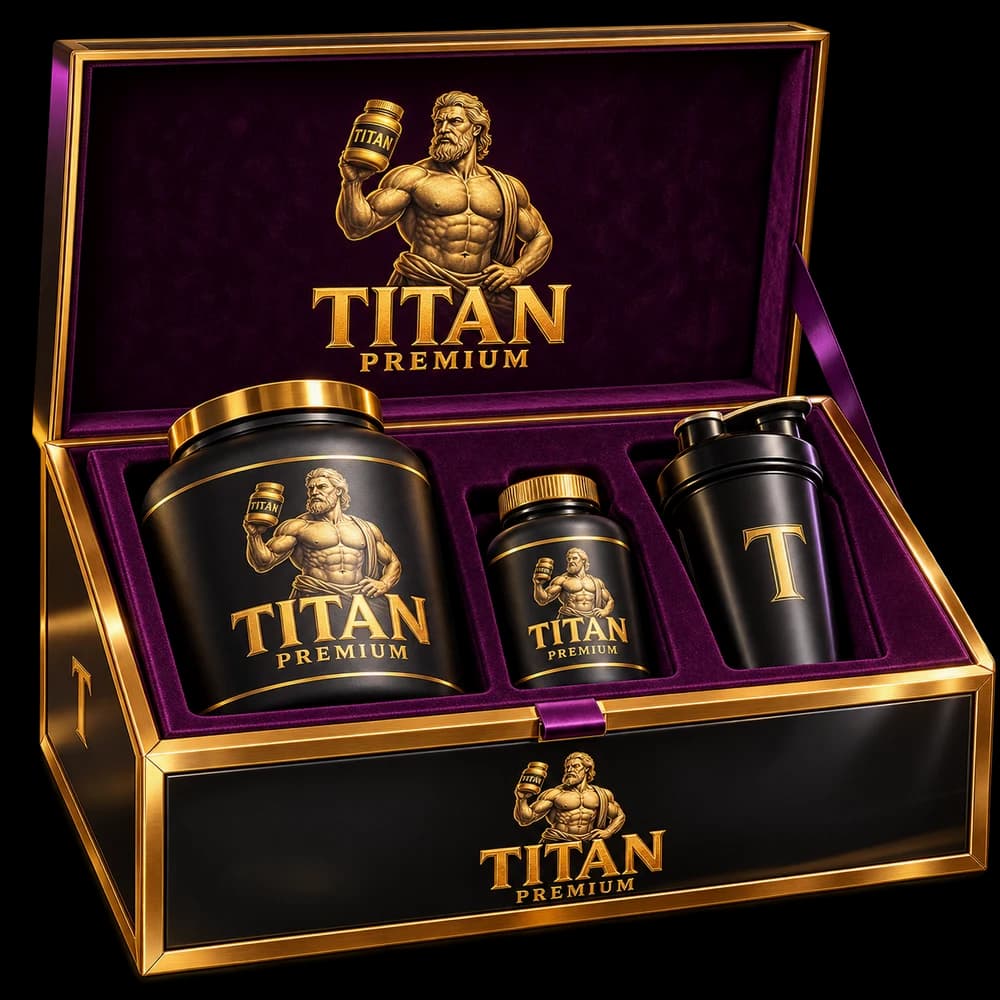 Koncept: otvorena kutija sa Titan logom — Titan Lux paket