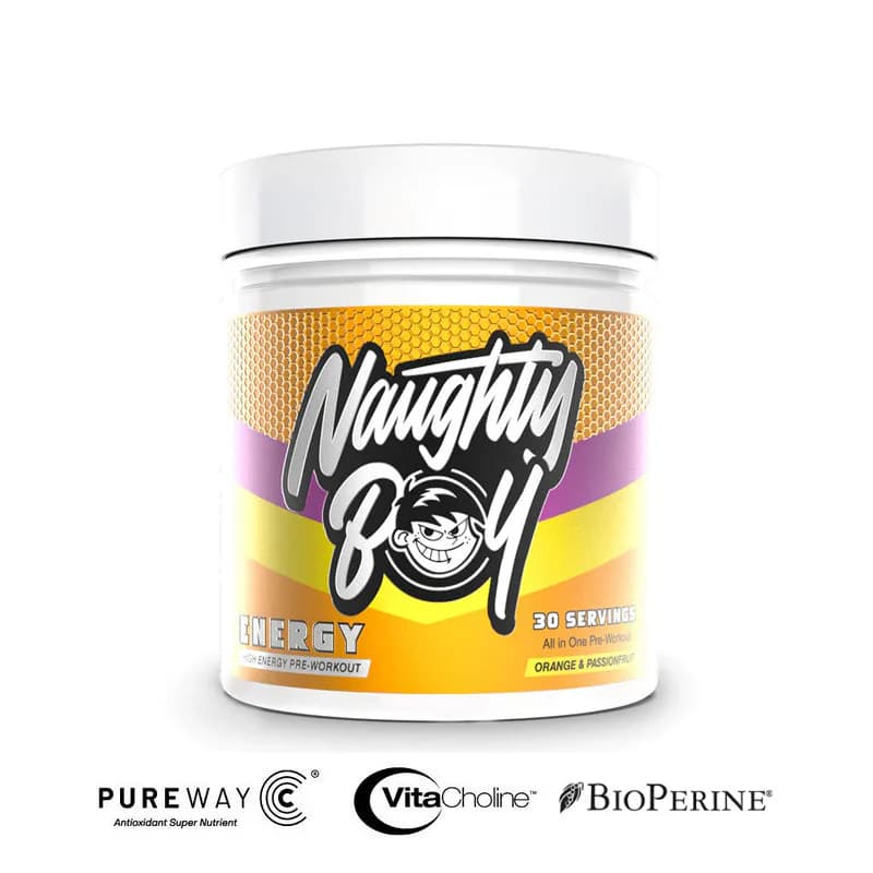 Naughty Boy Energy 390g Orange Passion fruit preworkout/reaktor - Titan Premium