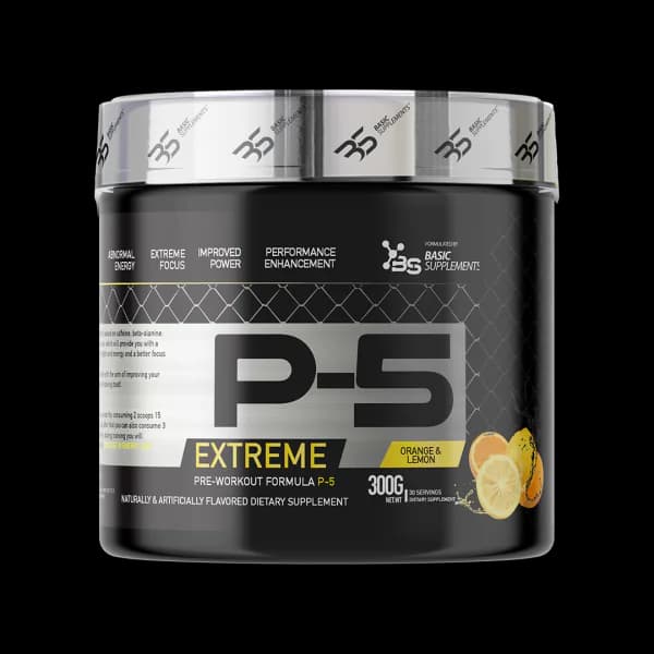 P5 300g - preworkout/ reaktor Pomorandža Basic Supplements - Titan Premium